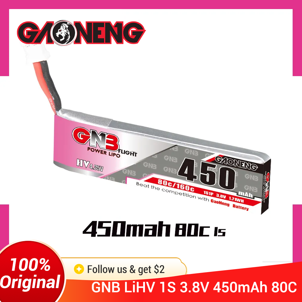 GAONENG GNB 1S 450mAh 80C/160C - Drone Battery 3S 评论和价格